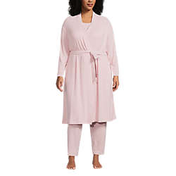 Women's Plus Size Cozy 3 Piece Pajama Set - Robe Top and Pants, alternative image