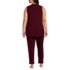 Women's Plus Size Cozy 3 Piece Pajama Set - Robe Top and Pants, Back