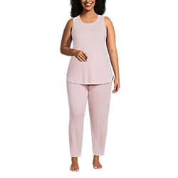 Women's Plus Size Cozy 3 Piece Pajama Set - Robe Top and Pants, Front