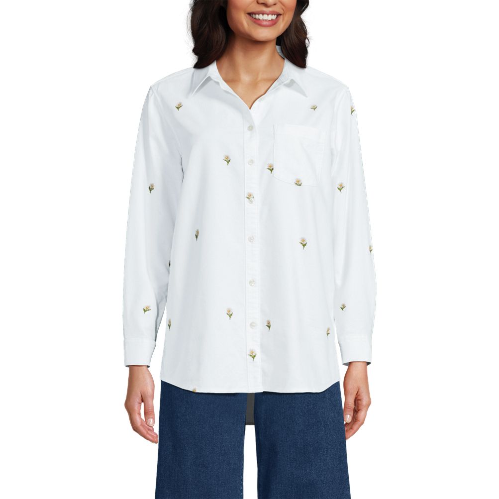 売れ筋商品|||ランズエンド シャツ トップス レディース Plus Size Oxford Shirt White Women's Oxford Shirt | Lands' End