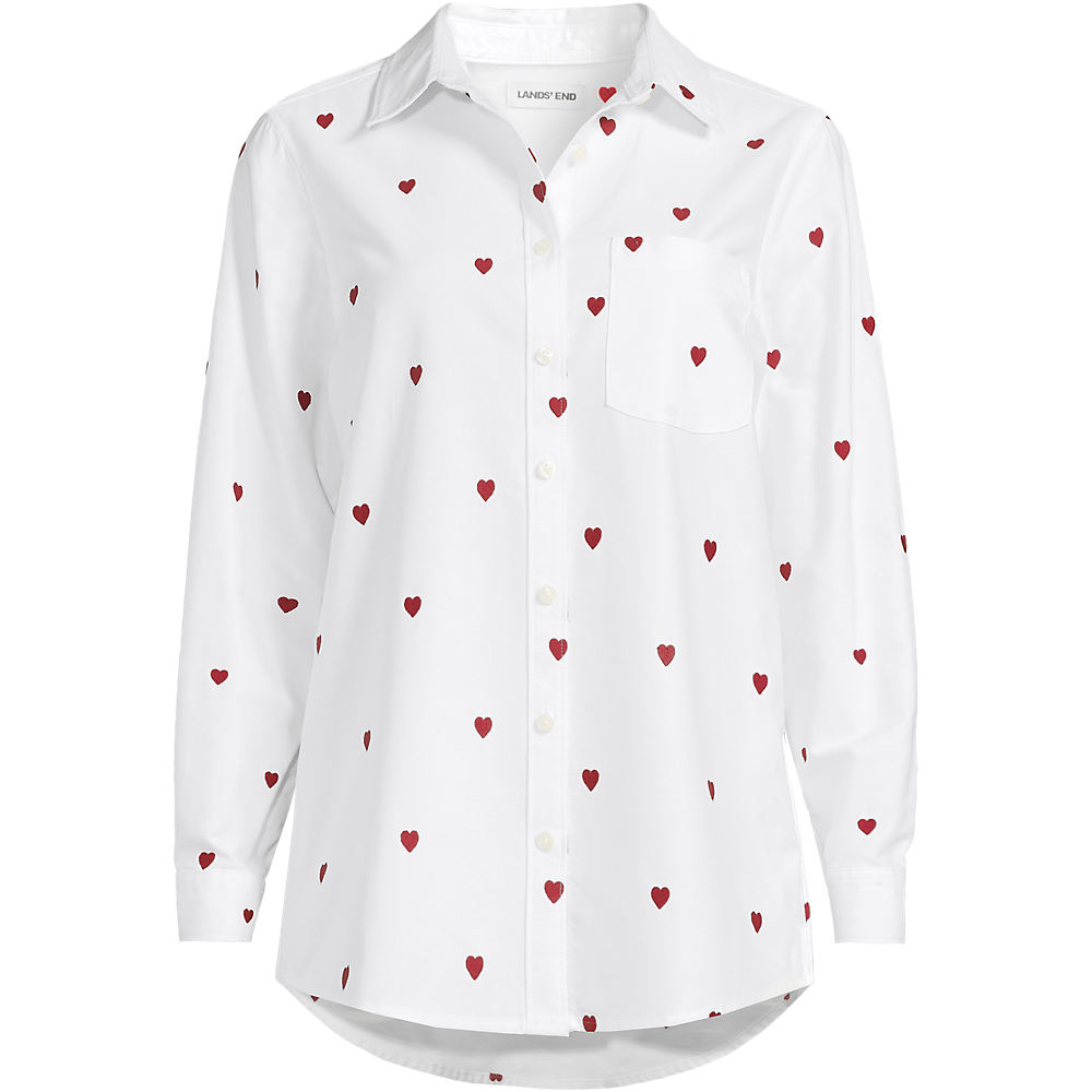 Cotton Oxford Shirt, Women, size: 1XL, plus, White, Cotton, by Lands' End