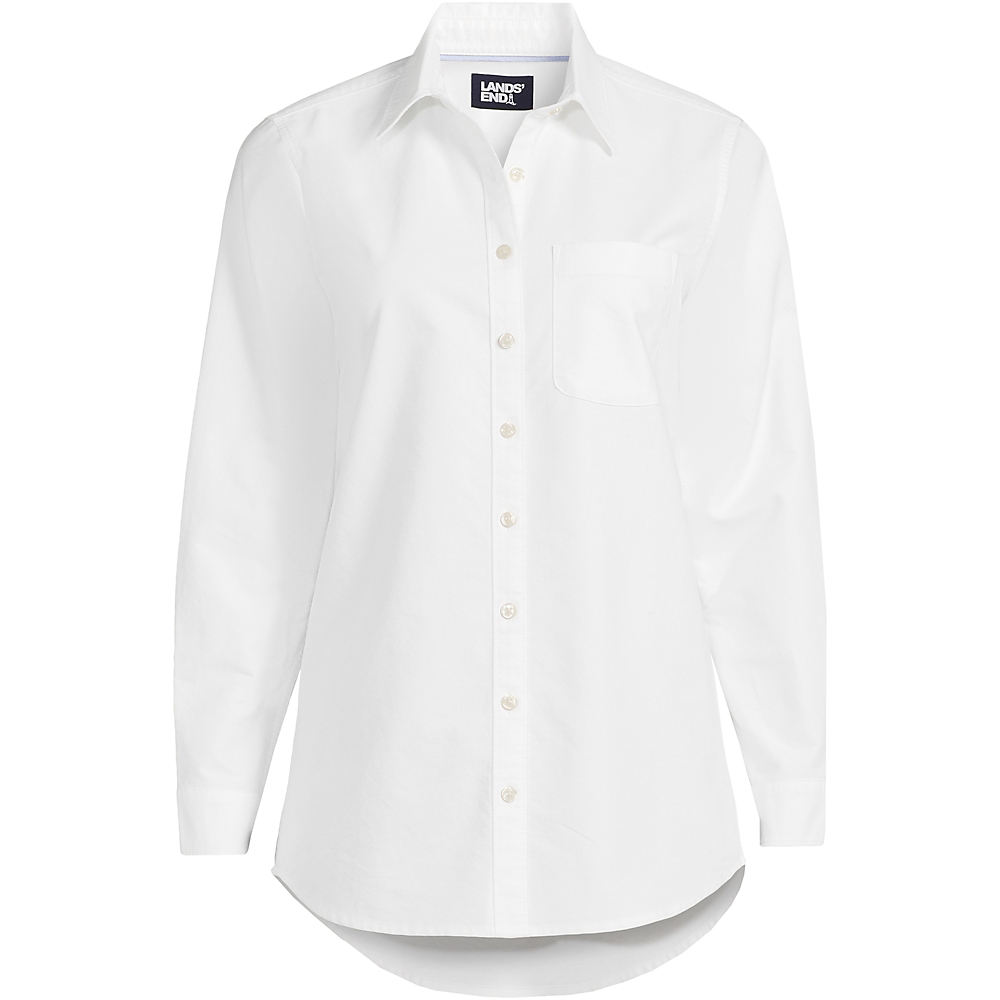 Cotton Oxford Shirt, Women, size: 2XL, plus, White, Cotton, by Lands' End