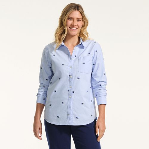 lands end womens dress shirts Lands' End School Uniform Women's Long Sleeve Oxford Dress Shirt - White