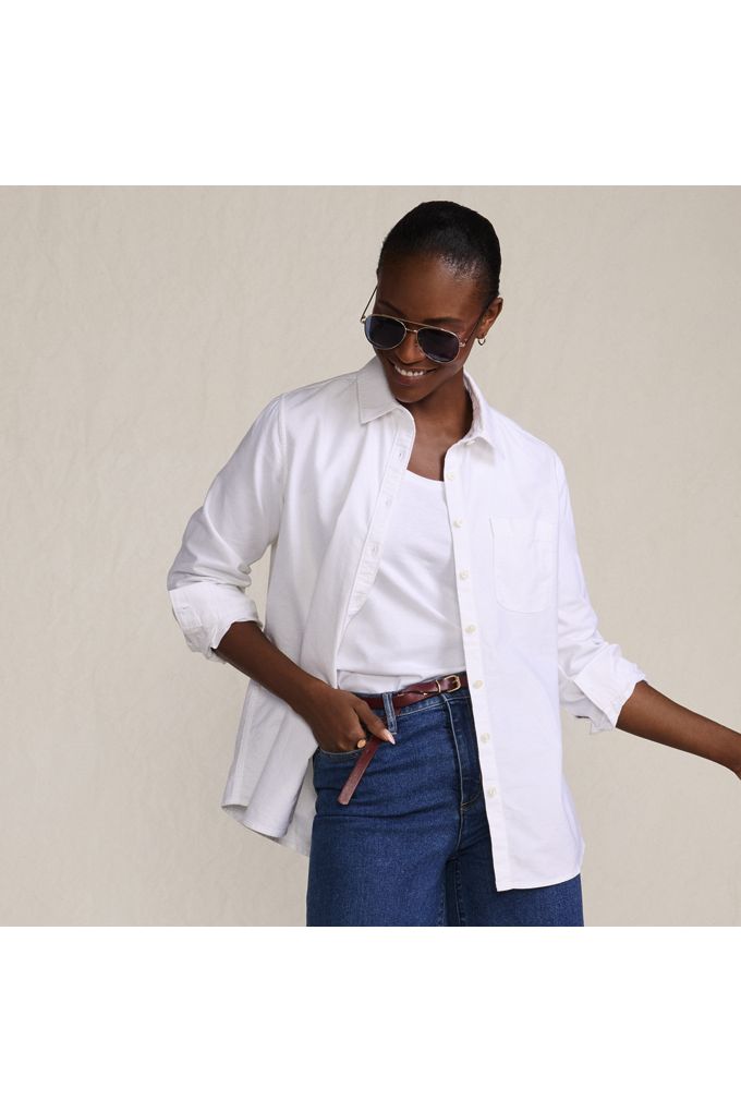 Lands' End Women's Tall Oxford Shirt In White