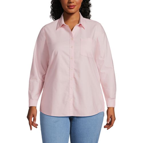 Womens Plus Size PINK Dress Shirts Shirts & Blouses | Lands' End