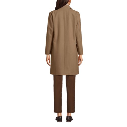  Lands' End Klassischer Wollmantel, Damen, Größe:44 Regular, Beige, Wolle/woll-mischung/polyester-mischung, By Lands' End 