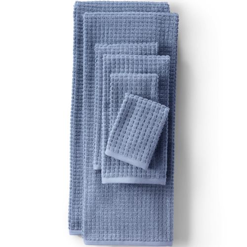 Premium Supima Cotton 2-Piece Washcloth Set - Lands' End - Blue