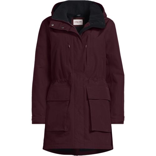 Squall Insulated Waterproof Coat, Women, size: 2XL, plus, Red, Nylon, by Lands' End