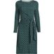 Women's Long Sleeve Lightweight Cotton Modal Boatneck Tie Waist Dress, Front