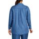 Women's Plus Size Indigo Tencel Heritage Long Sleeve Shirt, Back