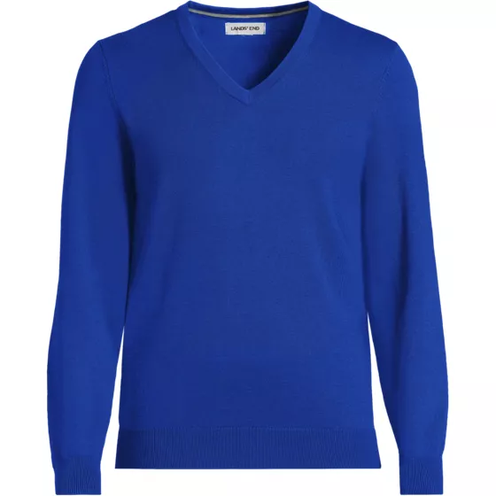Men's Fine Gauge Cotton V-neck Sweater - primary