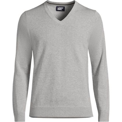 Men's Fine Gauge Cotton V Neck Sweater - primary