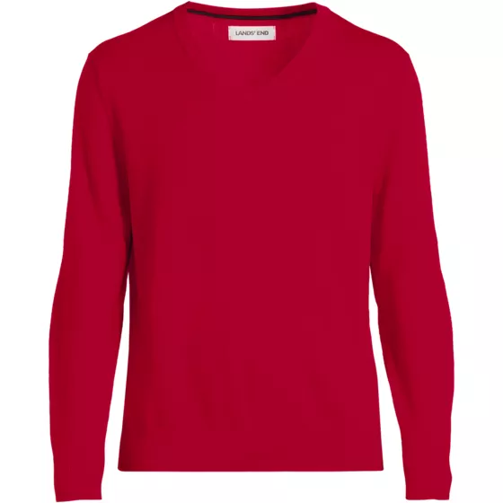 Men's Fine Gauge Cotton V-neck Sweater - primary
