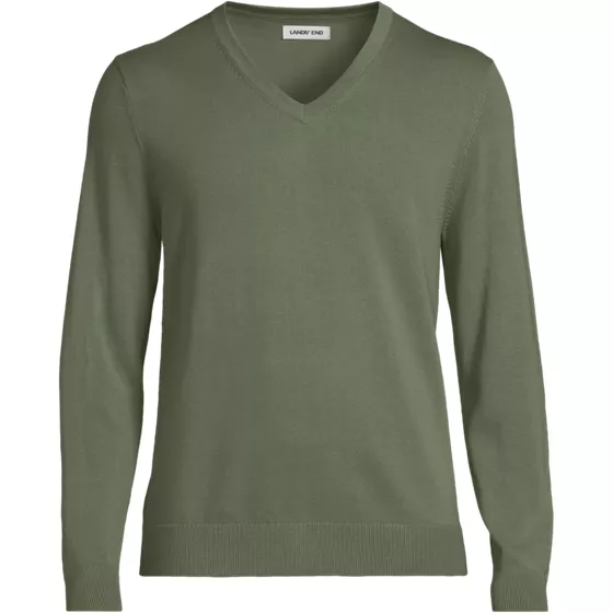 Men's Fine Gauge Cotton V-neck Sweater - primary