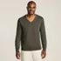 Men's Fine Gauge Cotton V-neck Sweater, Front