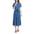 Women's Indigo TENCEL™ Fiber Midi Dress, Front