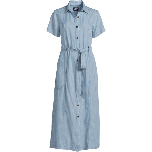 A-LINE SHIRT DRESS - 3XL - Baby Blue