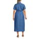 Women's Plus Size Indigo TENCEL™ Fiber Midi Dress, Back