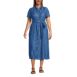 Women's Plus Size Indigo TENCEL™ Fiber Midi Dress, Front