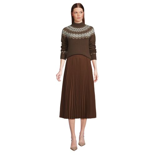 Women's Poly Crepe Pleated Midi Skirt, alternative image