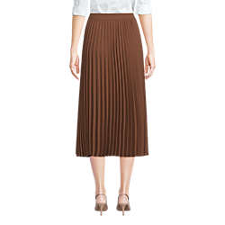 Women's Poly Crepe Pleated Midi Skirt, Back