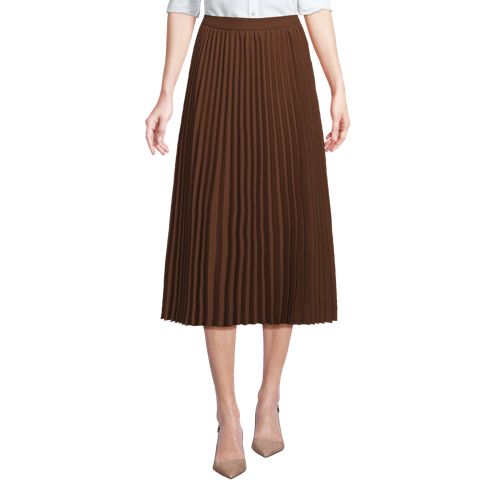 Women's Poly Crepe Pleated Midi Skirt - image 3