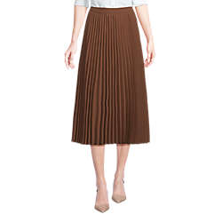 Women's Poly Crepe Pleated Midi Skirt, Front