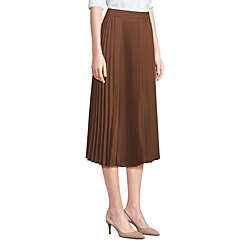 Women's Poly Crepe Pleated Midi Skirt, alternative image