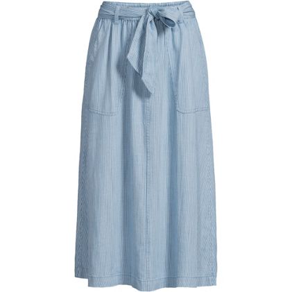 Women's Plus Size TENCEL™ Fiber Tie Waist Midi Skirt - image 1