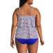Women's Plus Size Chlorine Resistant Scoop Neck Tiered Tankini Swimsuit Top, Back