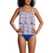 Women's Chlorine Resistant Scoop Neck Tiered Tankini Swimsuit Top, Front