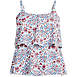 Women's Chlorine Resistant Scoop Neck Tiered Tankini Swimsuit Top, Front