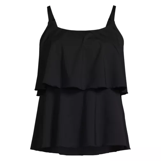 Women's Chlorine Resistant Tiered Tankini Swimsuit Top - primary