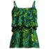 Women's Plus Size Scoop Neck Tiered Tankini Swimsuit Top, Front