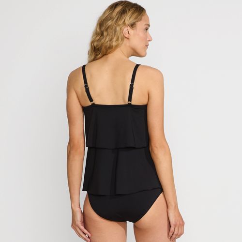  Lands' End Tankinitop Mit Volants, Chlorresistent, Damen, Größe:32-34 Regular, Schwarz, Nylon-mischung, By Lands' End 