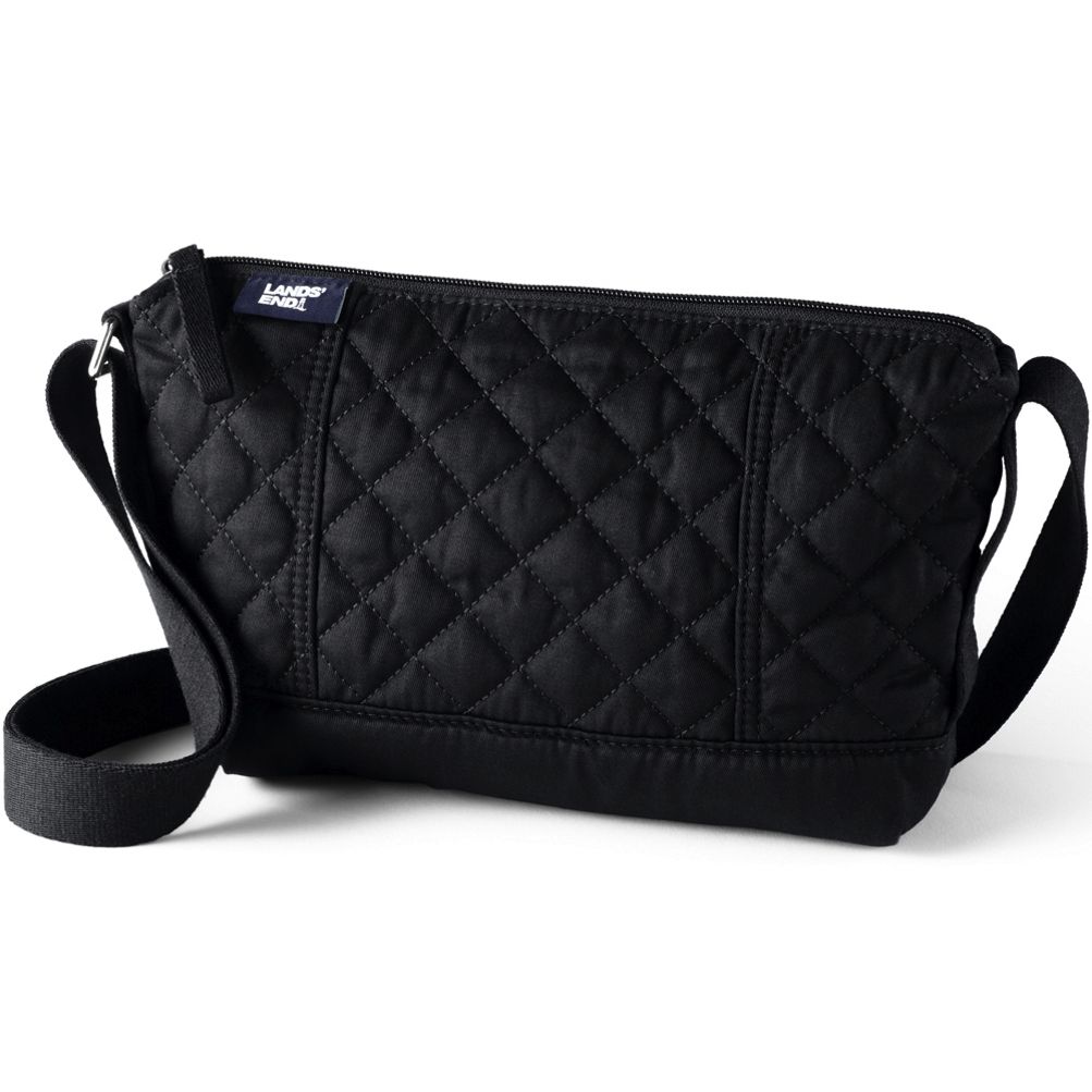 Black leather outlet quilted crossbody bag