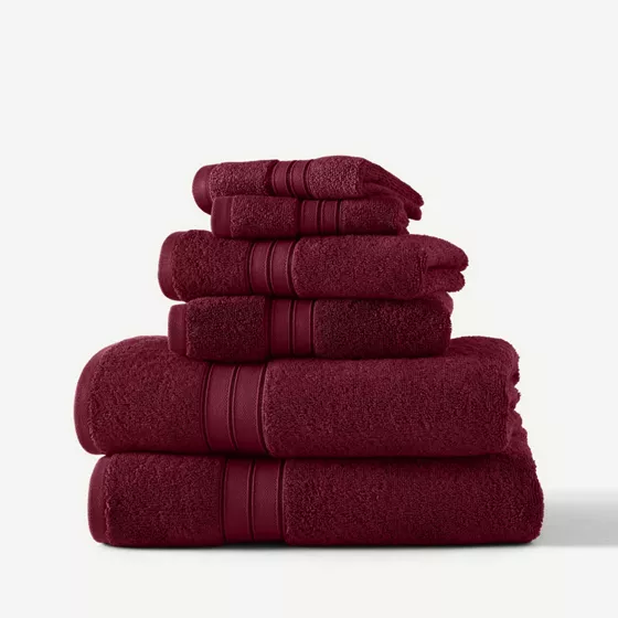 Blue Loom Liam Bleach Friendly Cotton 6 Piece Bath Towel Set - primary