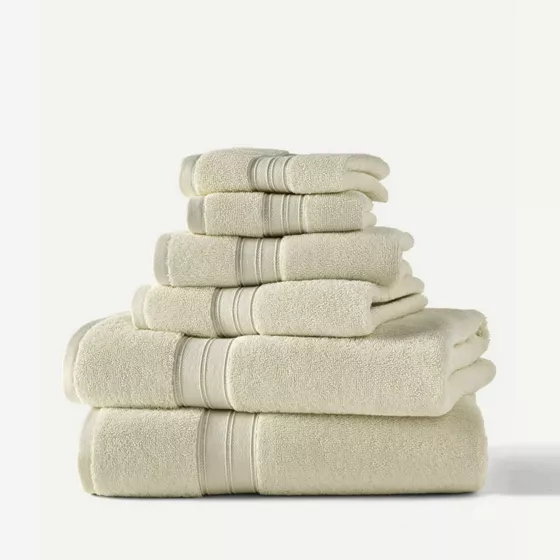 Blue Loom Liam Bleach Friendly Cotton 6 Piece Bath Towel Set - primary