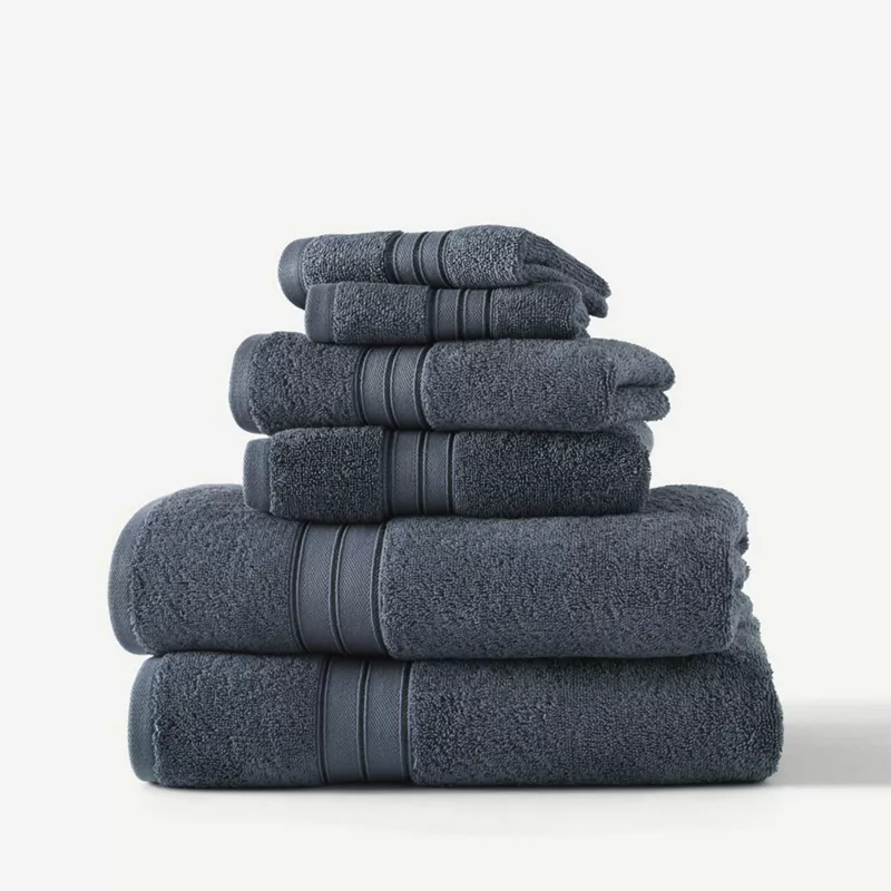 Blue Loom Liam Bleach Friendly Cotton 6 Piece Bath Towel Set, alternative image