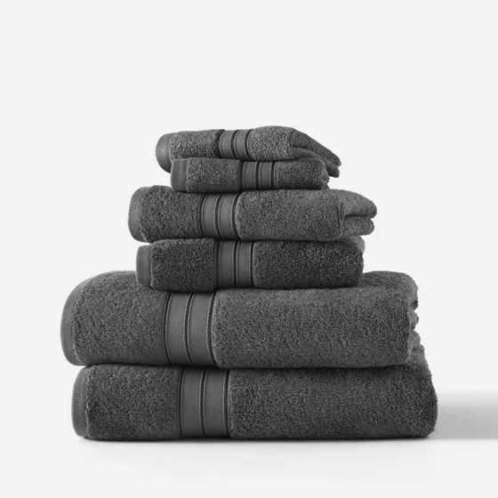 Blue Loom Liam Bleach Friendly Cotton 6 Piece Bath Towel Set - primary