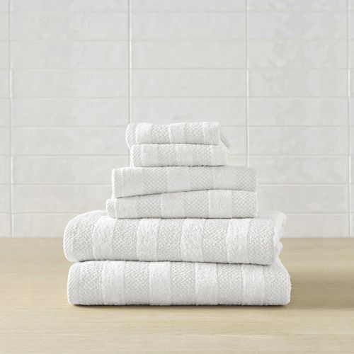 Essential Cotton 6-Piece Bath Towel Set - Lands' End - Purple