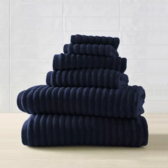 Blue Loom Mason 6 Piece Cotton Bath Towel Set - primary