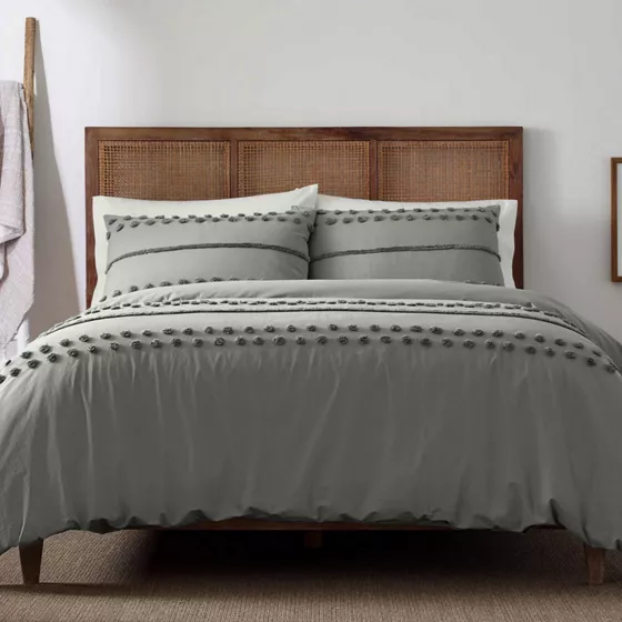 Blue Loom Hazel Textured Cotton Duvet Cover Set - primary