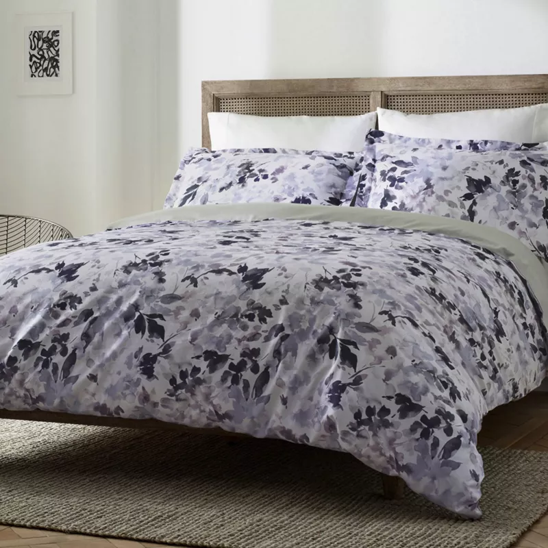 Blue Loom Juniper Impressionist Floral Print Cotton Duvet Cover Set, alternative image