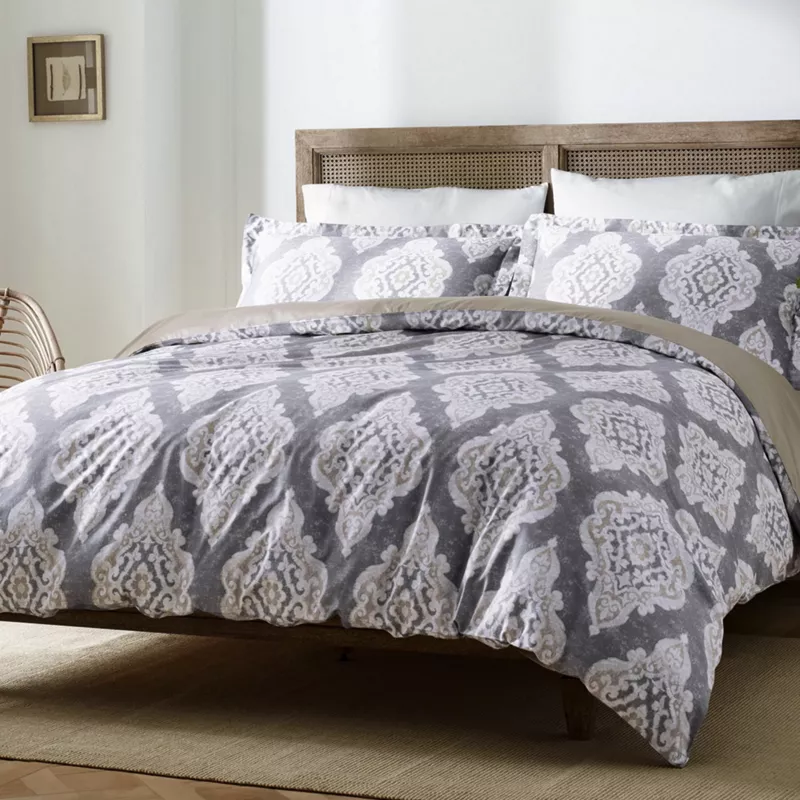 Blue Loom Zuri Distressed Medallion Print Cotton Duvet Cover Set, alternative image