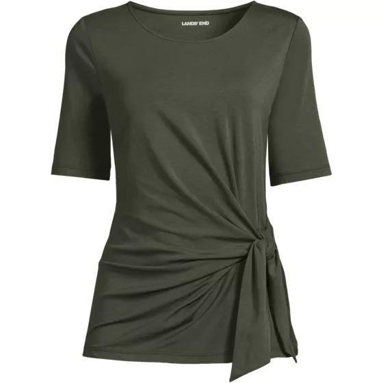 Women's Lightweight Jersey Tie Front Top - primary