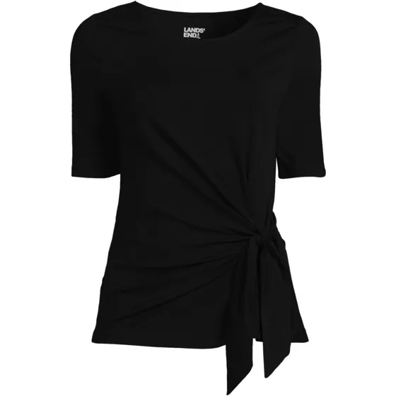 Women's Lightweight Jersey Tie Front Top - primary