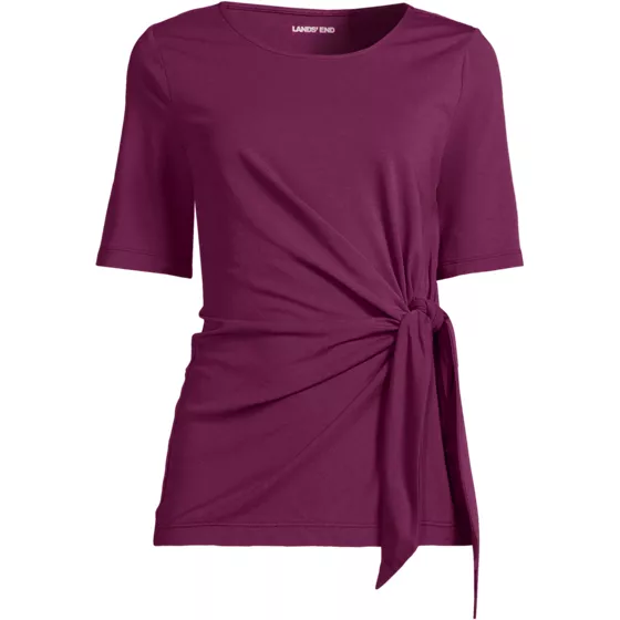 Women's Lightweight Jersey Tie Front Top - primary