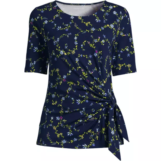 Women's Lightweight Jersey Tie Front Top - primary