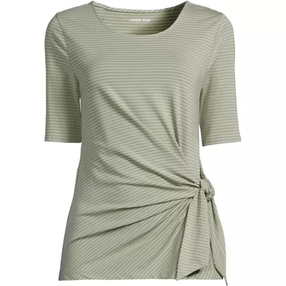 Women's Lightweight Jersey Tie Front Top - primary